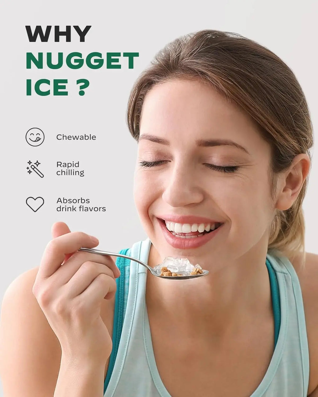 Silonn Nugget Ice Maker Countertop, Pebble Ice Maker with Soft Chewable Ice, One-Click Operation Ice Machine with Self-Cleaning, 33lbs/24H for Home,Kitchen,Office 1