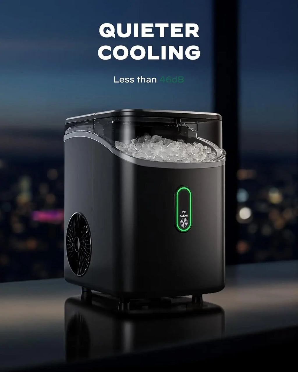 Silonn Nugget Ice Maker Countertop, Pebble Ice Maker with Soft Chewable Ice, One-Click Operation Ice Machine with Self-Cleaning, 33lbs/24H for Home,Kitchen,Office 1